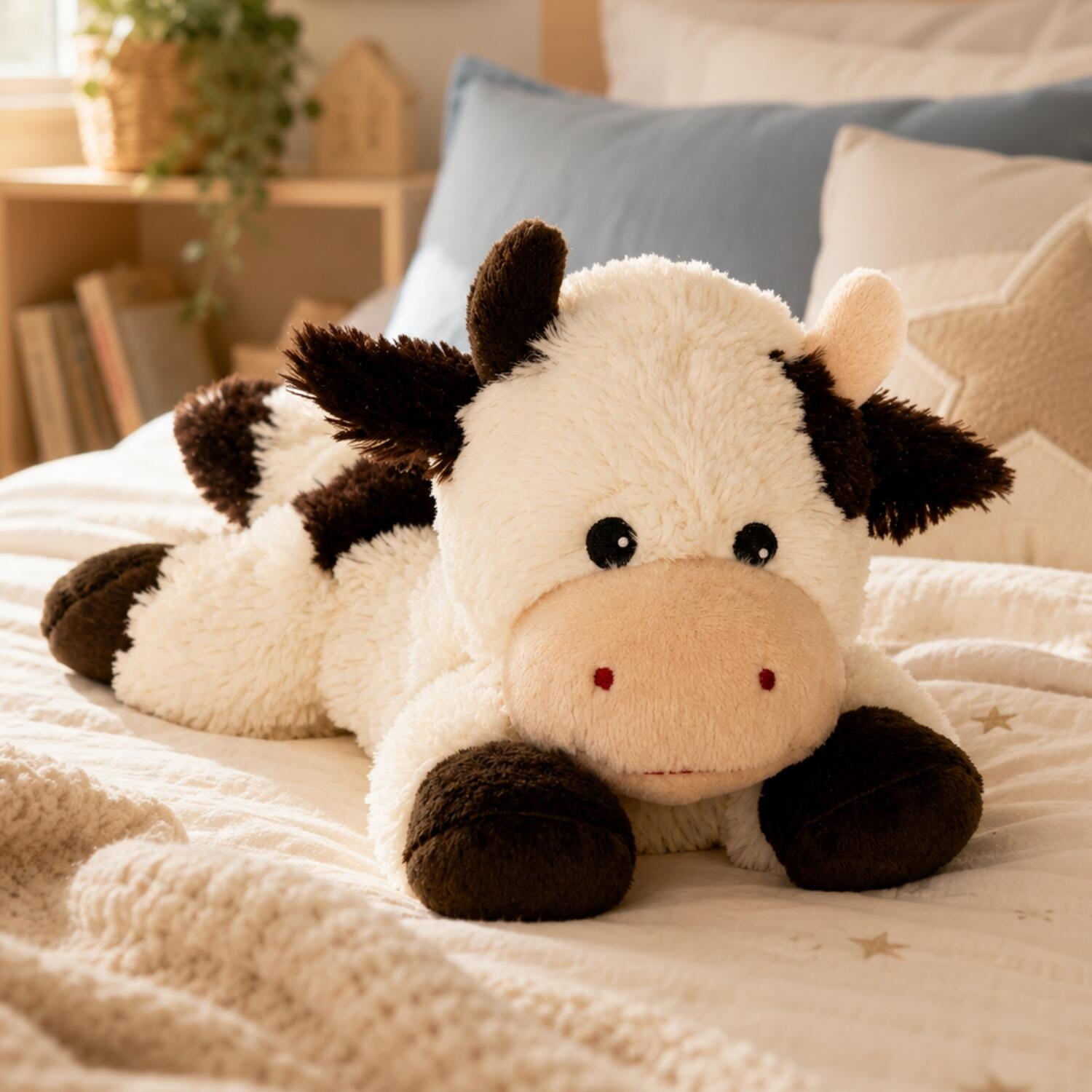 Habibi koe magnetronknuffel - warmteknuffel - 28 cm - pluche - Pluchen speelgoed