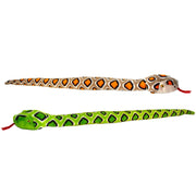 Keel Toys slangen knuffel set - pluche - 100 cm - bruin en groen - Pluchen speelgoed