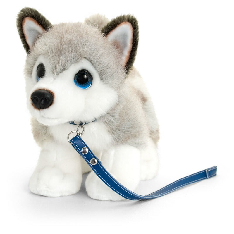 keel-toys-knuffel-husky-aan-riem-grijs-wit-honden-knuffeldier-30-cm_10140864