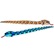 Keel Toys slangen knuffel set - pluche - 100 cm - bruin en blauw - Pluchen speelgoed