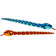Keel Toys slangen knuffel - pluche - set van 2 - 100 cm - rood en blauw - Pluchen speelgoed