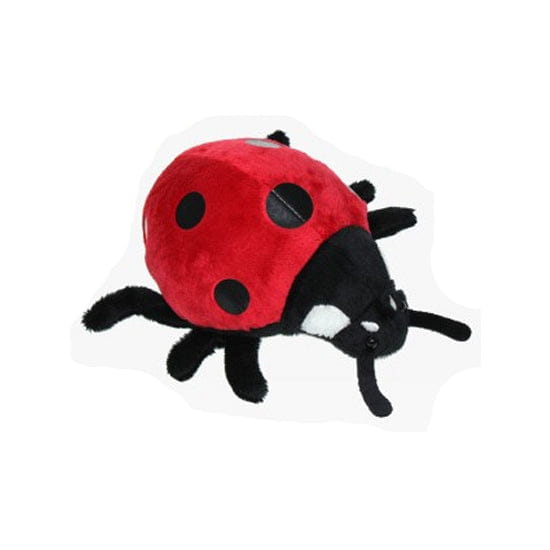 Pluche lieveheersbeestje knuffel - rood/zwart - 15 cm - knuffeldier - Pluchen speelgoed
