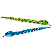 Keel Toys slangen knuffel set - pluche - blauw en groen - 100 cm - Pluchen speelgoed
