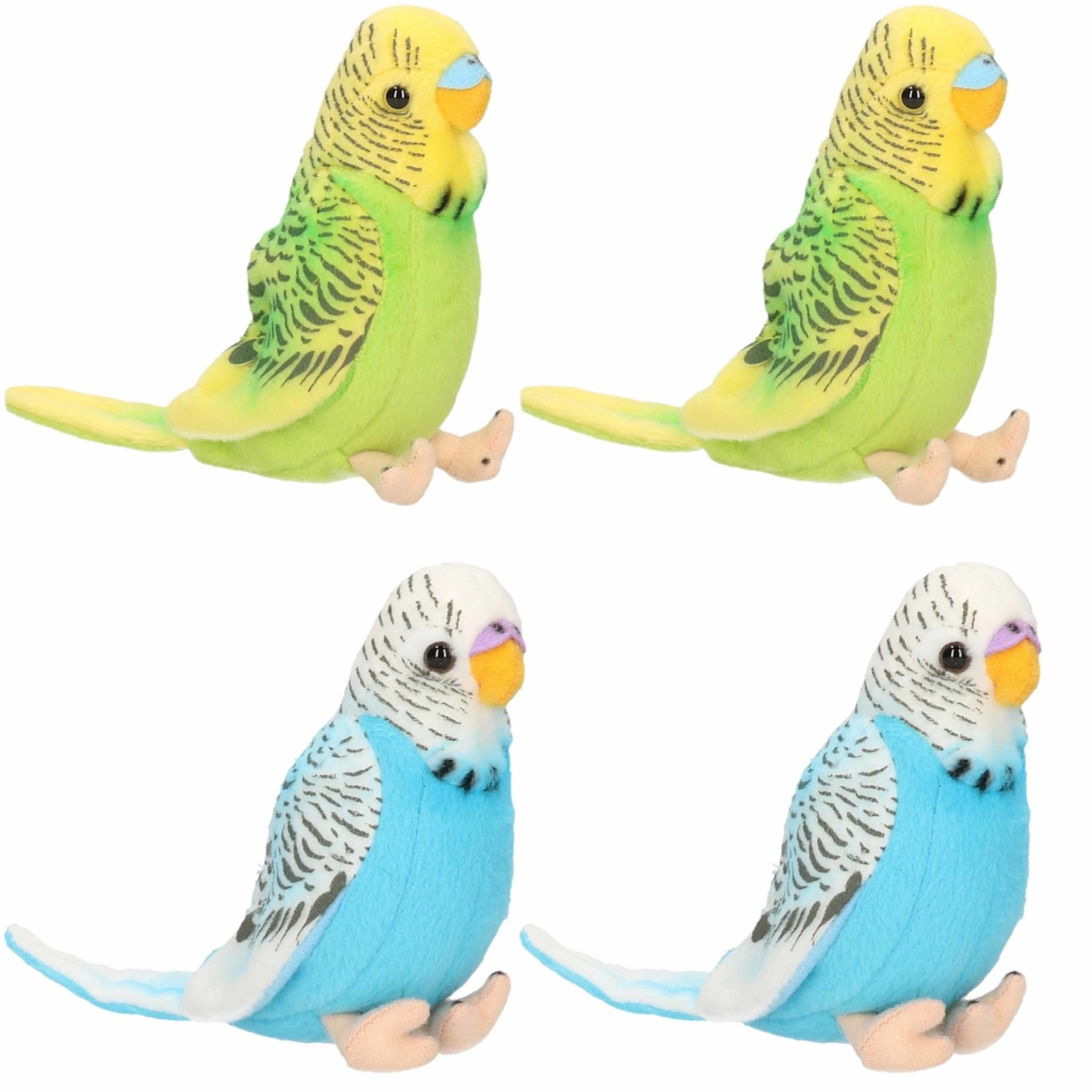 4x-pluche-parkieten-knuffel-set-blauw-en-groen-11-cm_10266883