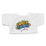 Knuffelkleding pop art - Super nurse - T-shirt wit - M - Pluchen speelgoed