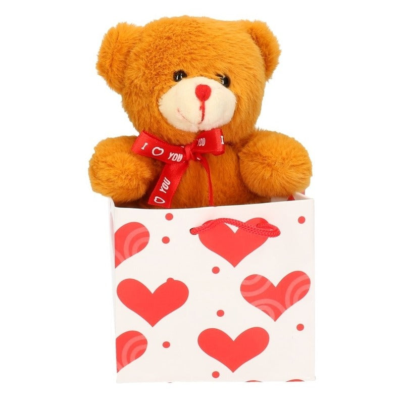 bruine-pluche-knuffelbeer-met-rood-sjaaltje-10-cm_10176893-1