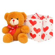 bruine-pluche-knuffelbeer-met-rood-sjaaltje-10-cm_10176893