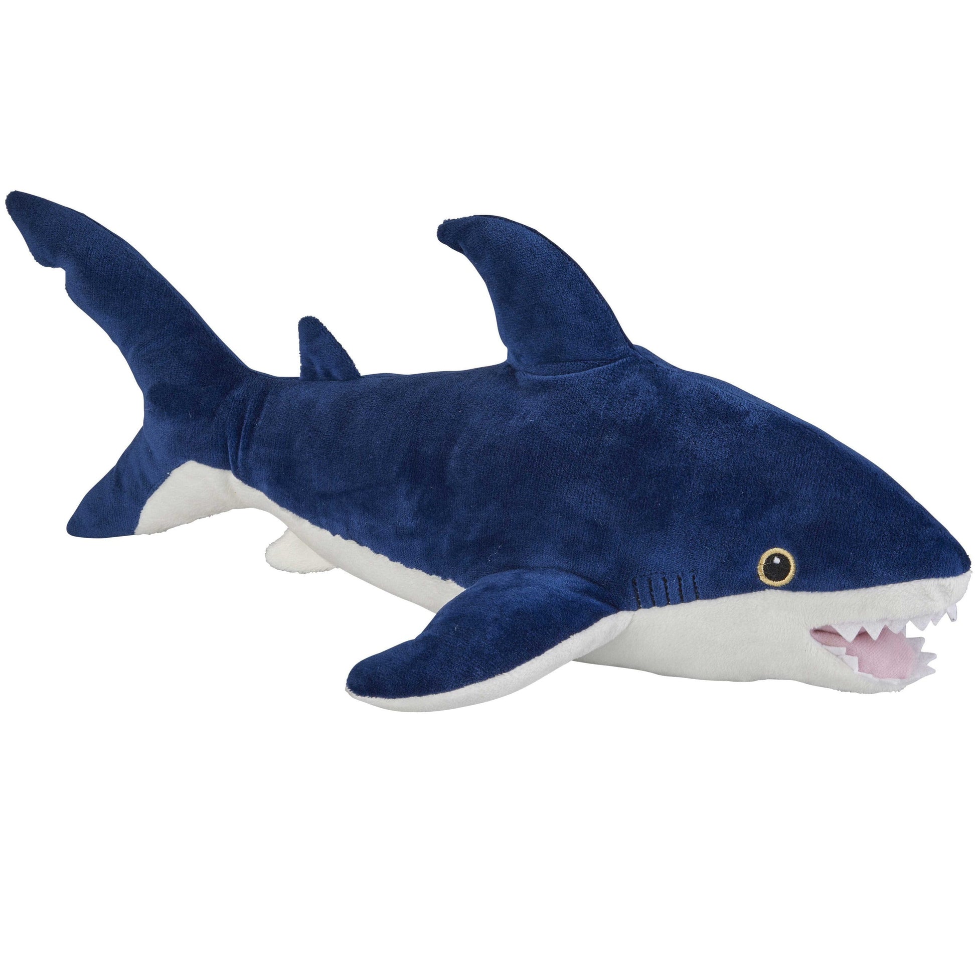Pluche blauwe haai knuffel - 33 cm - zeedier - Pluchen speelgoed