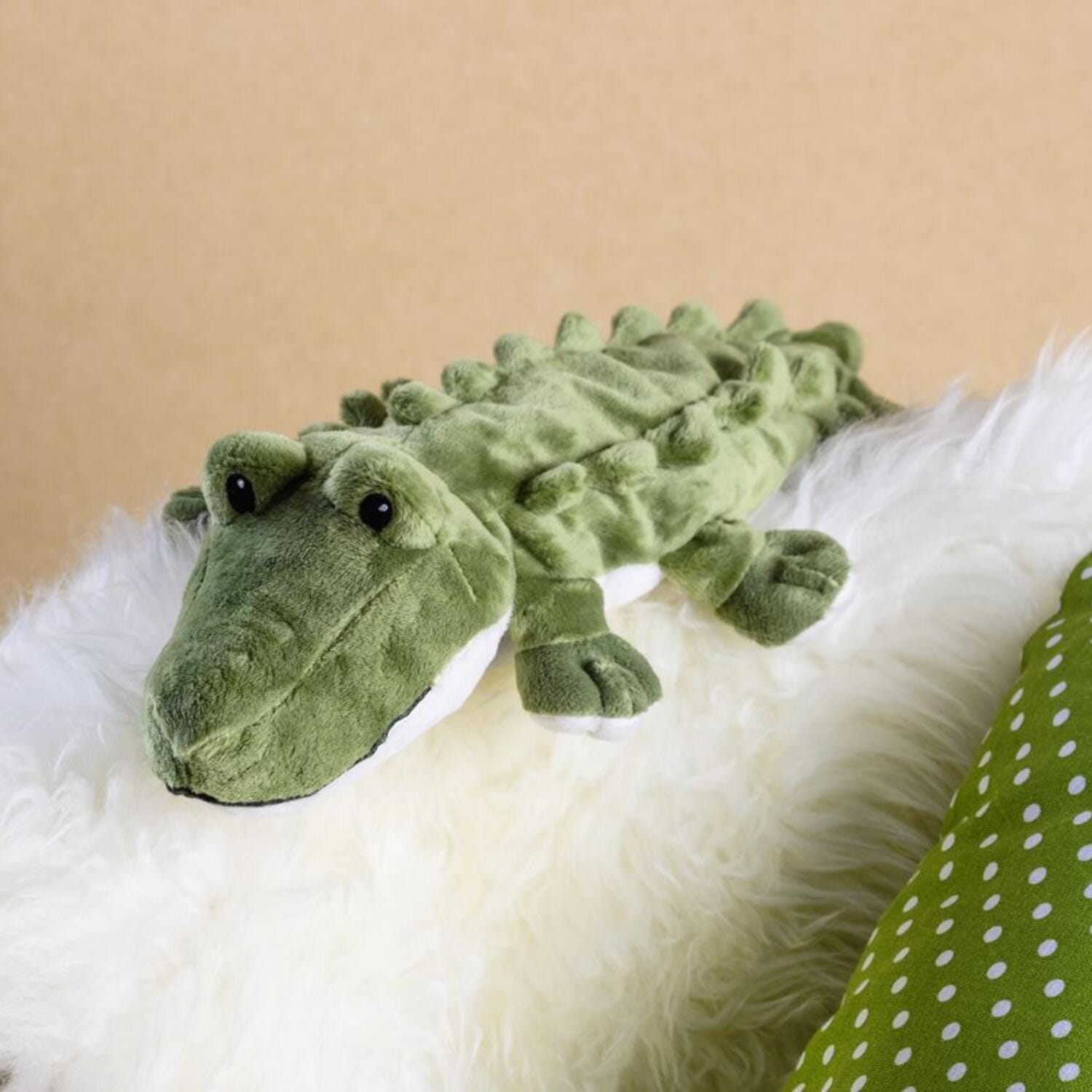 Warmies krokodil warmteknuffel - groen - 35 cm - magnetronknuffel - Pluchen speelgoed
