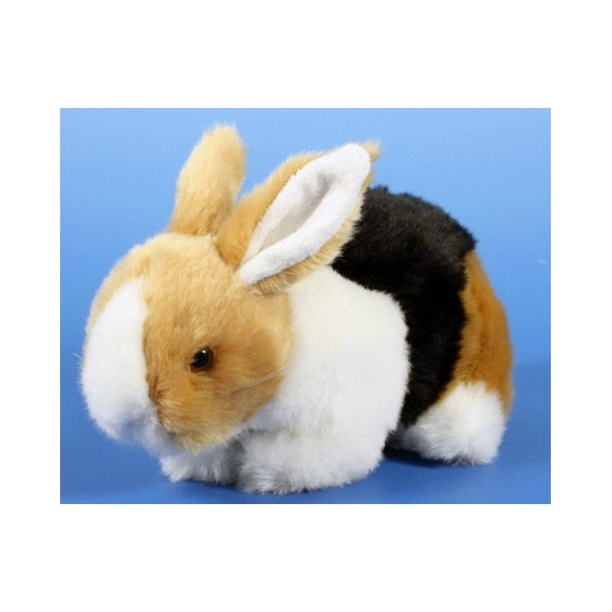 pluche-konijn-knuffel-bruin-zwart-wit-20-cm-konijnen-knuffels_10065918