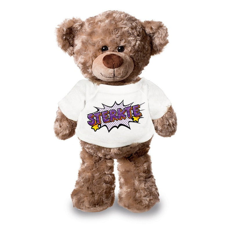 Knuffel teddybeer - pluche - 24 cm - Sterkte - Pluchen speelgoed