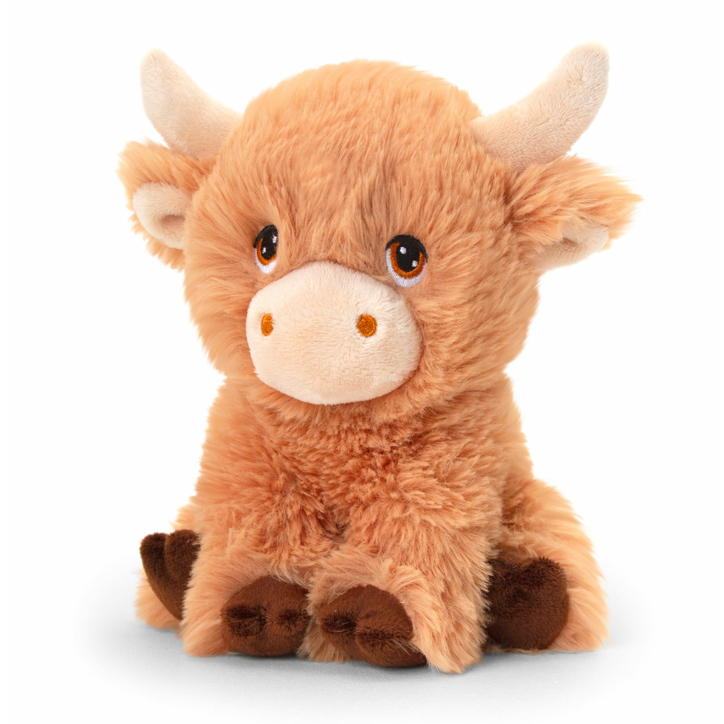 keel-toys-pluche-koe-met-hoorns-knuffeldier-bruin-zittend-25-cm_10410921