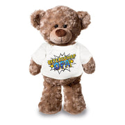 Beterschap opa teddybeer - pluche - 24 cm - met shirt - Pluchen speelgoed