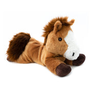 Habibi magnetron knuffel paard - bruin - 35 cm - warmteknuffel - Pluchen speelgoed