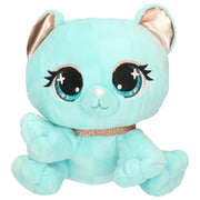 P-Lushes Pets kat/poes - pluche knuffel - aqua blauw - 15 cm - Pluchen speelgoed