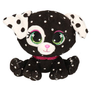 P-Lushes Pets knuffel hond - pluche - zwart/wit - 15 cm - Pluchen speelgoed
