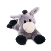 Warmte/koelte knuffel ezel - grijs - 30 cm - pluche - Pluchen speelgoed