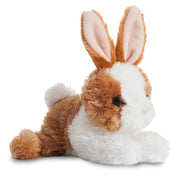 Pluche konijn knuffel - wit en bruin - 20 cm - dierenknuffel - Pluchen speelgoed