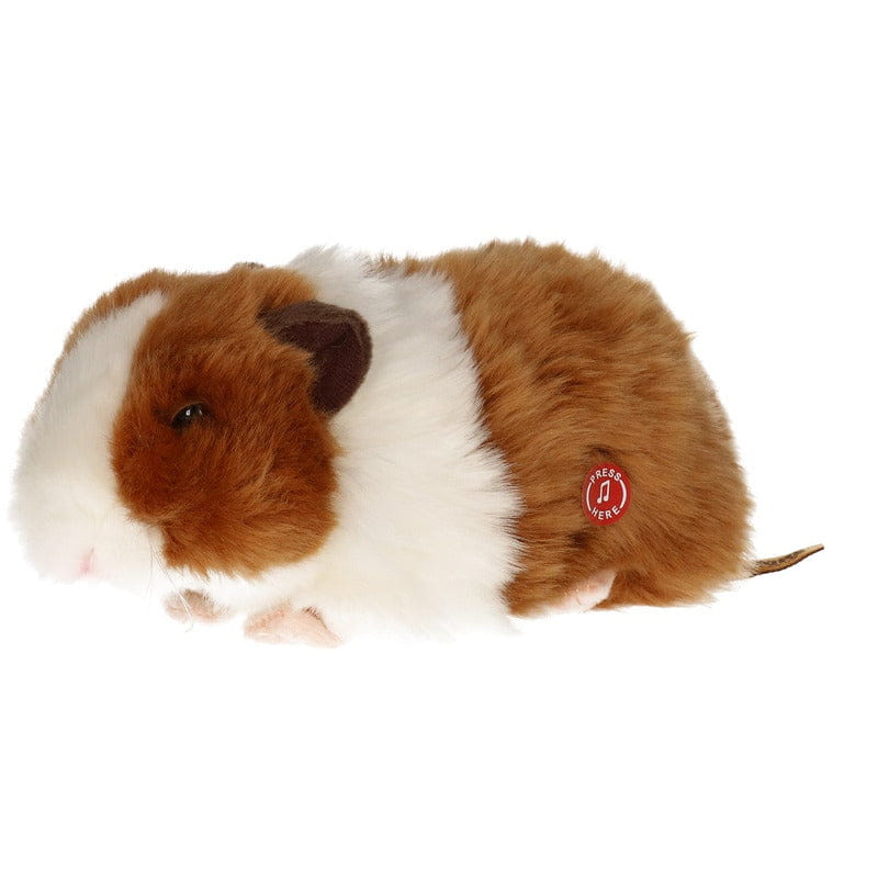 Living Nature cavia knuffel - pluche - bruin - 20 cm - Pluchen speelgoed