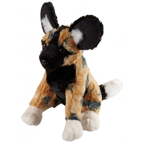 Pluche wilde hond knuffel - safari dier - 30 cm - Pluchen speelgoed