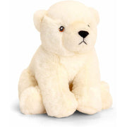 Keel Toys ijsbeer knuffel - pluche - wit - zittend - 18 cm - Pluchen speelgoed