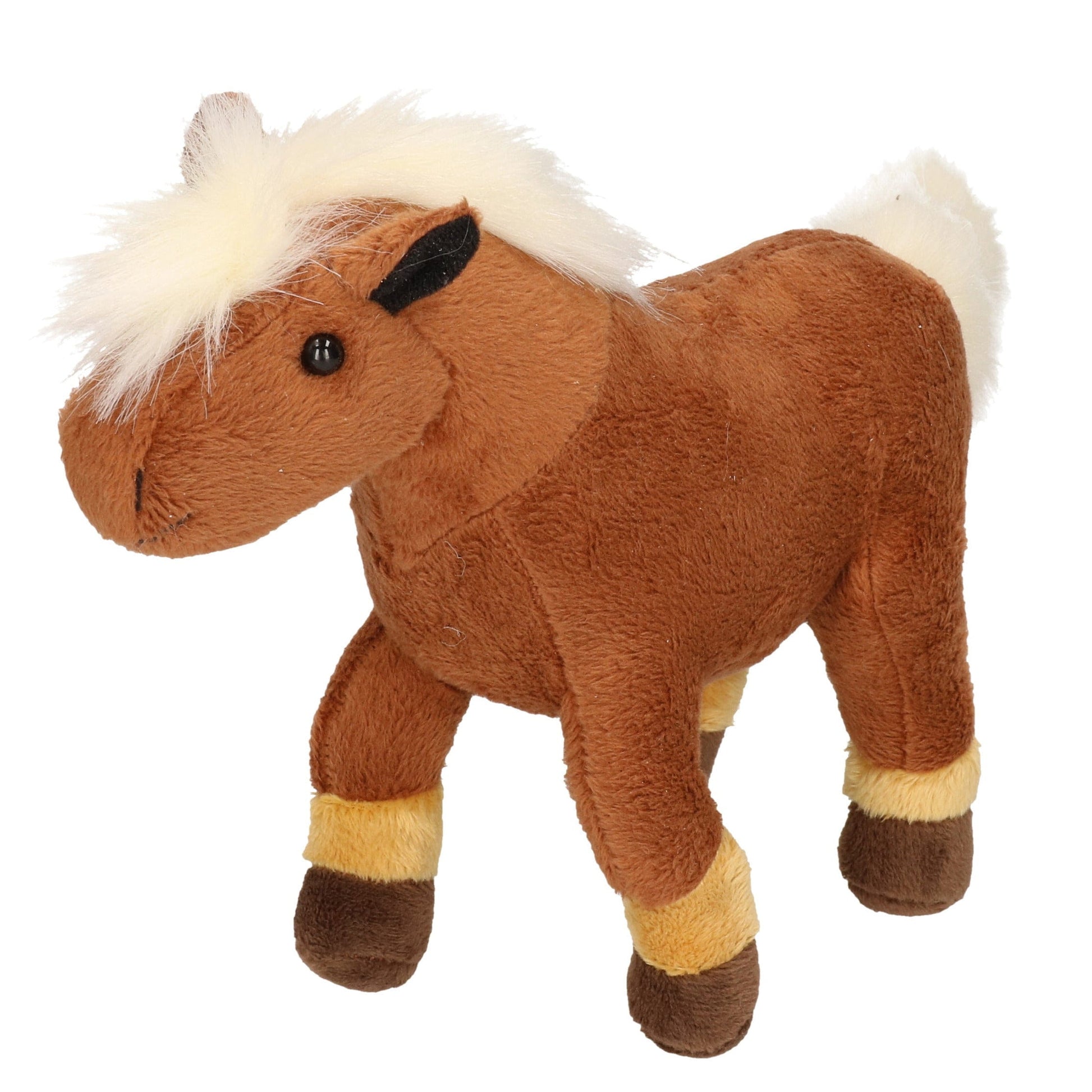 Cornelissen paardenknuffel - bruin pluche - 25 cm - boerderijdier - Pluchen speelgoed