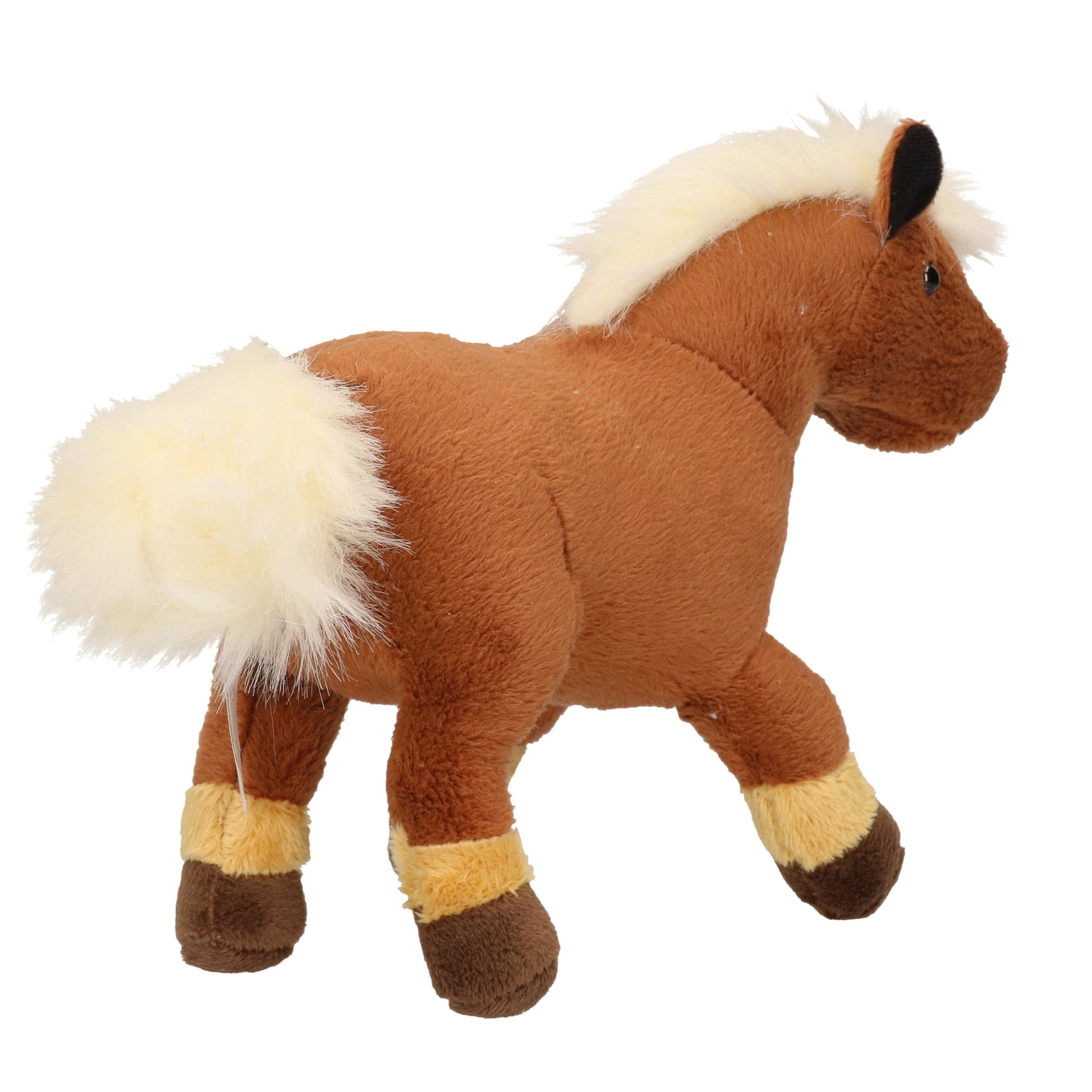 Cornelissen paardenknuffel - bruin pluche - 25 cm - boerderijdier - Pluchen speelgoed