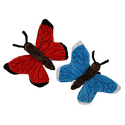 Vlinder knuffel - pluche - 21 cm - met lus - 2 stuks - Pluchen speelgoed