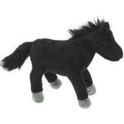 Cornelissen knuffel paard - pluche - zwart - 25 cm - boerderijdier - Pluchen speelgoed