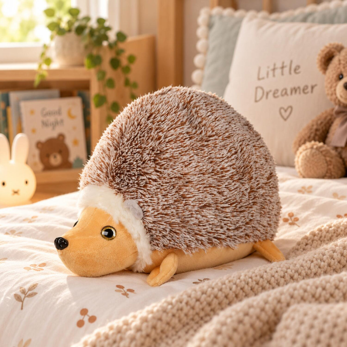 pluche-egel-knuffel-zacht-23-cm-lichtbruin-beige-egeltje_10411987-5