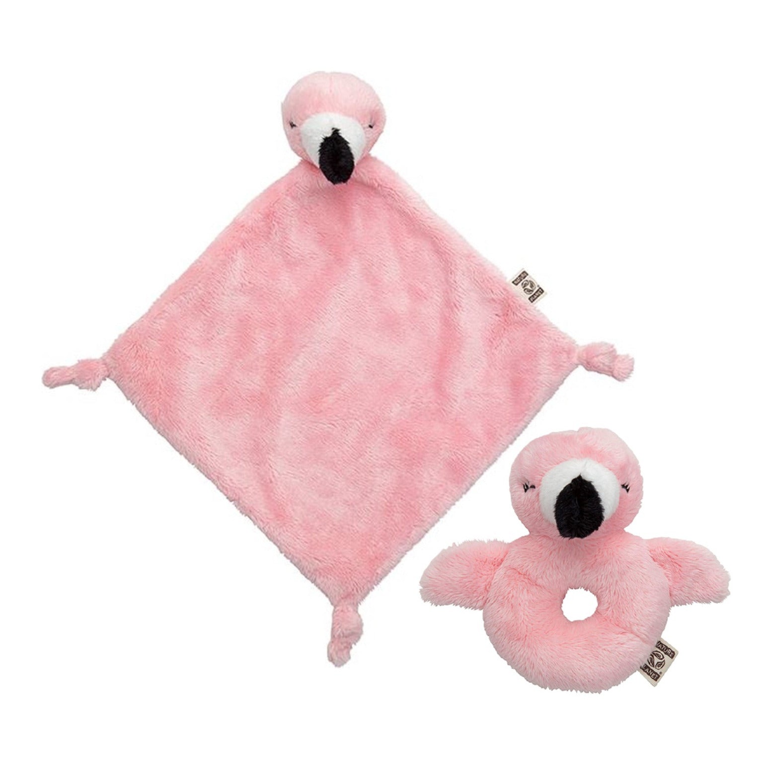 nature-planet-pluche-dieren-setje-roze-flamingo-knuffel-rammelaar-van-15-cm-en-tutteldoekje-40cm_10359993-1