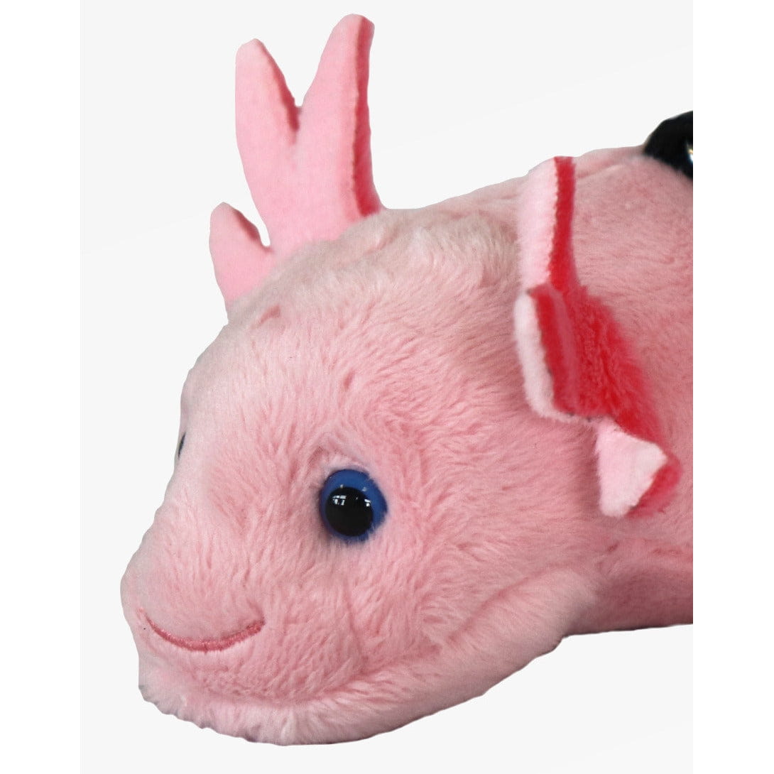 Axolotl knuffel sleutelhanger - pluche - roze - 10 cm - Pluchen speelgoed
