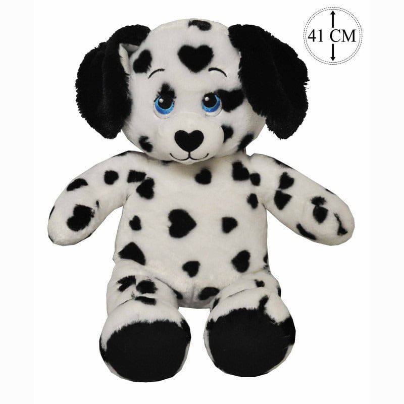 Dalmatiër knuffel hond - pluche - zwart wit - 41 cm - Pluchen speelgoed