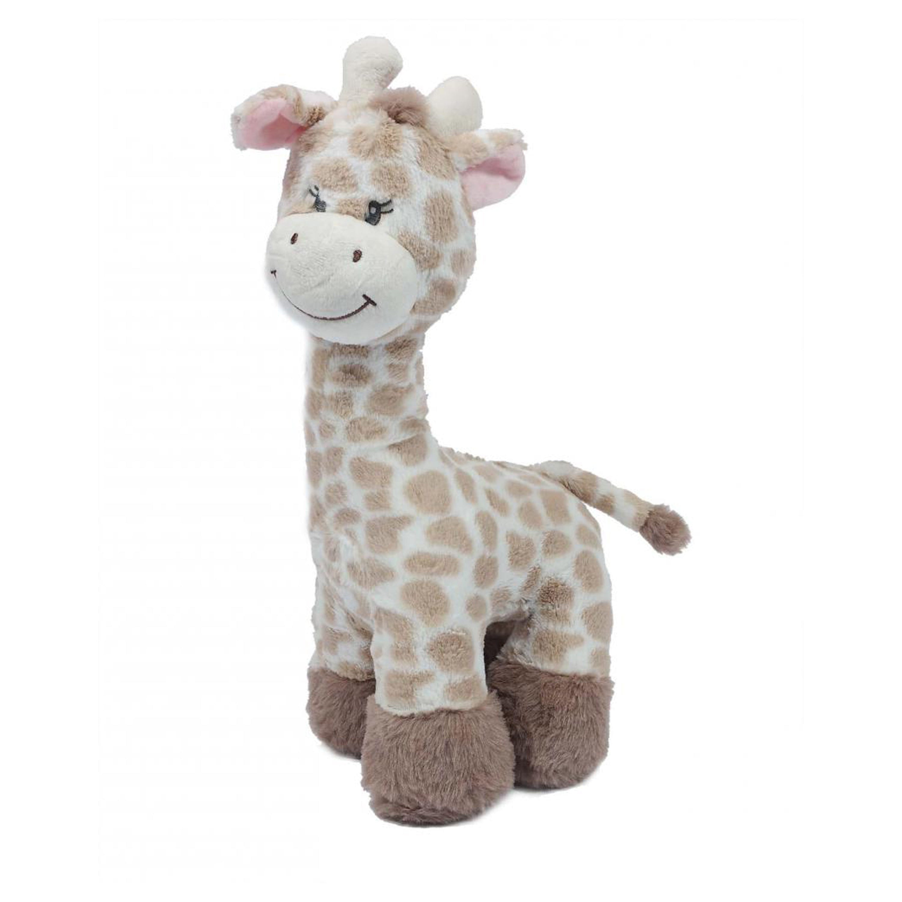 Giraffe knuffel - pluche - lichtbruin - 36 cm - liggend - Pluchen speelgoed
