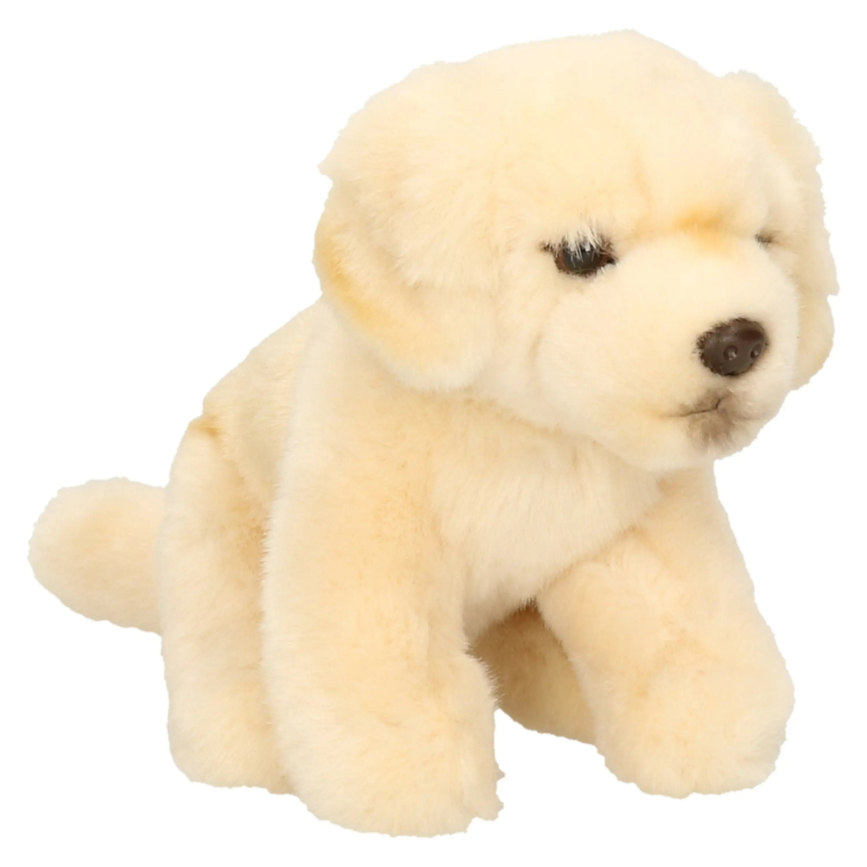Golden Retriever knuffel hond - pluche - creme wit - 15 cm - Pluchen speelgoed