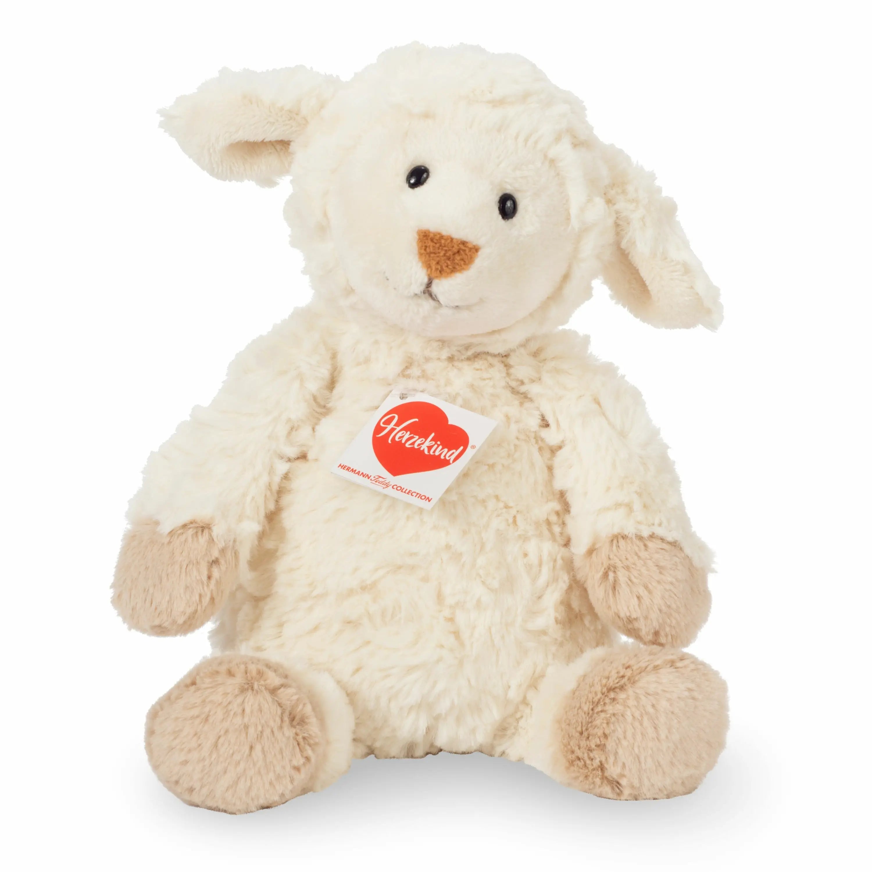 Hermann Teddy schaap/lammetje knuffel - pluche - wit - 27 cm - Pluchen speelgoed