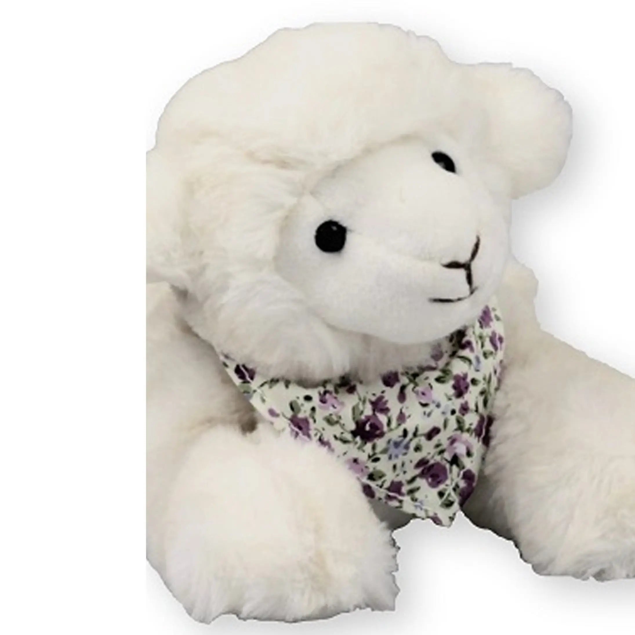 Inware pluche lammetje/schaap knuffel - wit - liggend - 22 cm - Pluchen speelgoed