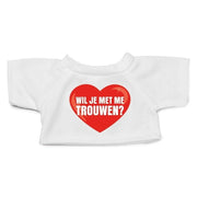 Knuffel T-shirt wil je met me trouwen - wit - XL - Clothies - Pluchen speelgoed