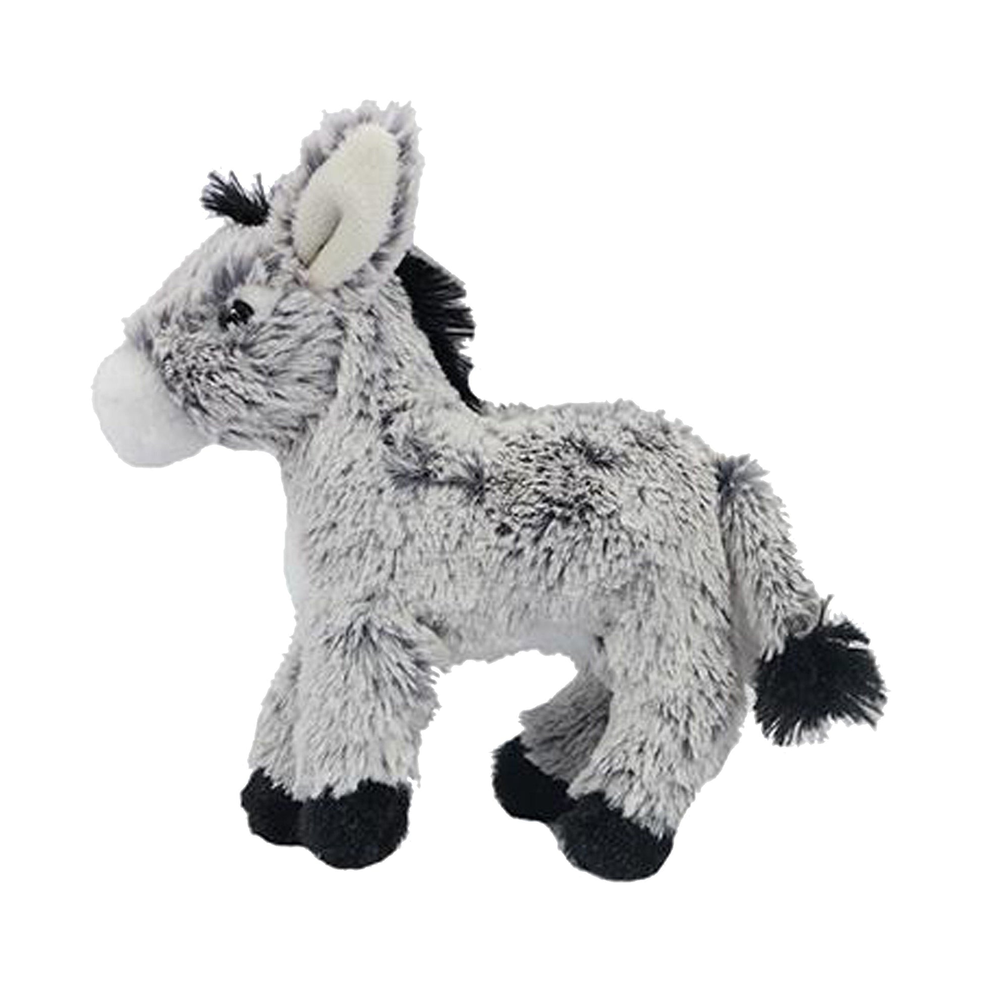 Knuffeldier ezel - pluche - grijs - 16 cm - dierenknuffel - Pluchen speelgoed