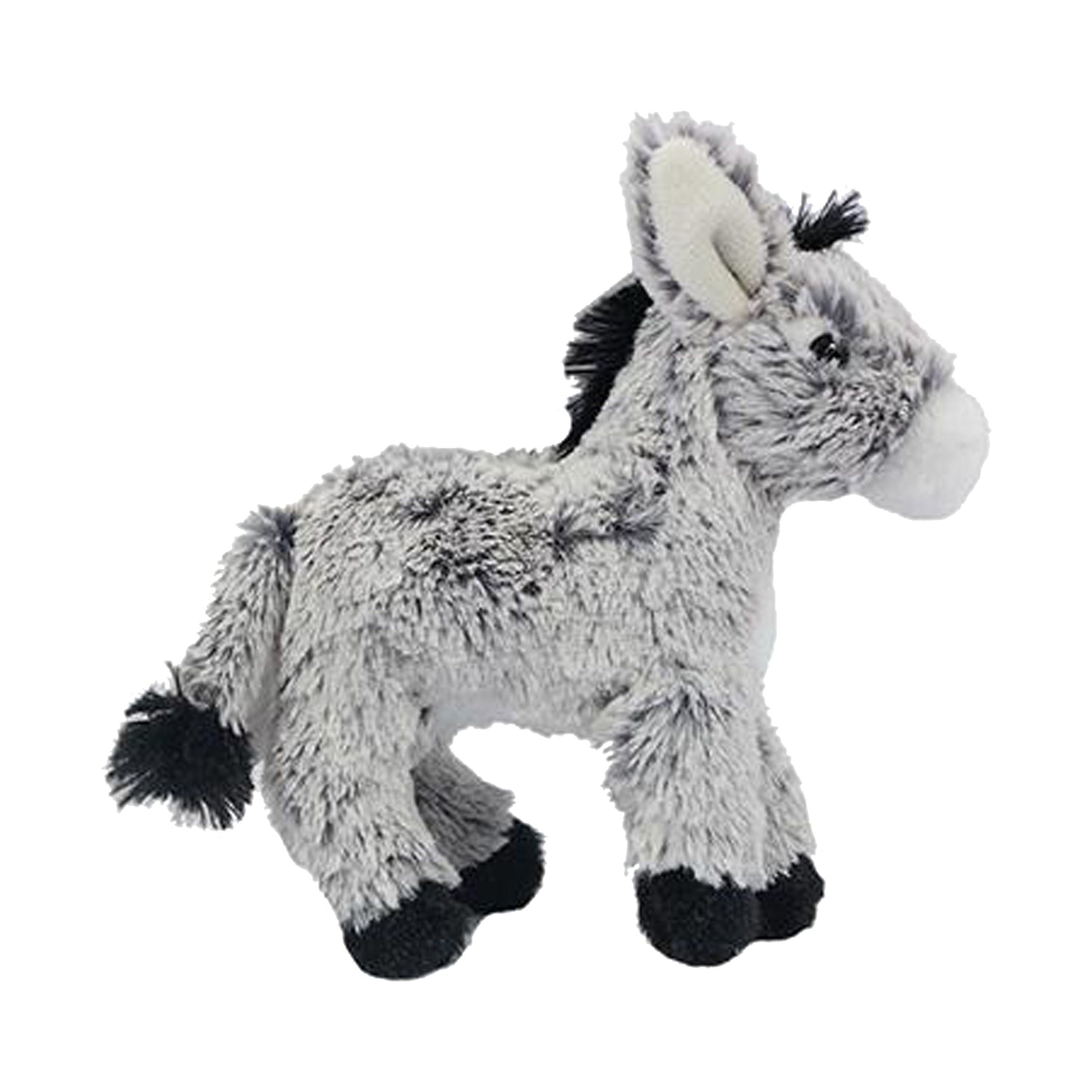 Knuffeldier ezel - pluche - grijs - 16 cm - dierenknuffel - Pluchen speelgoed