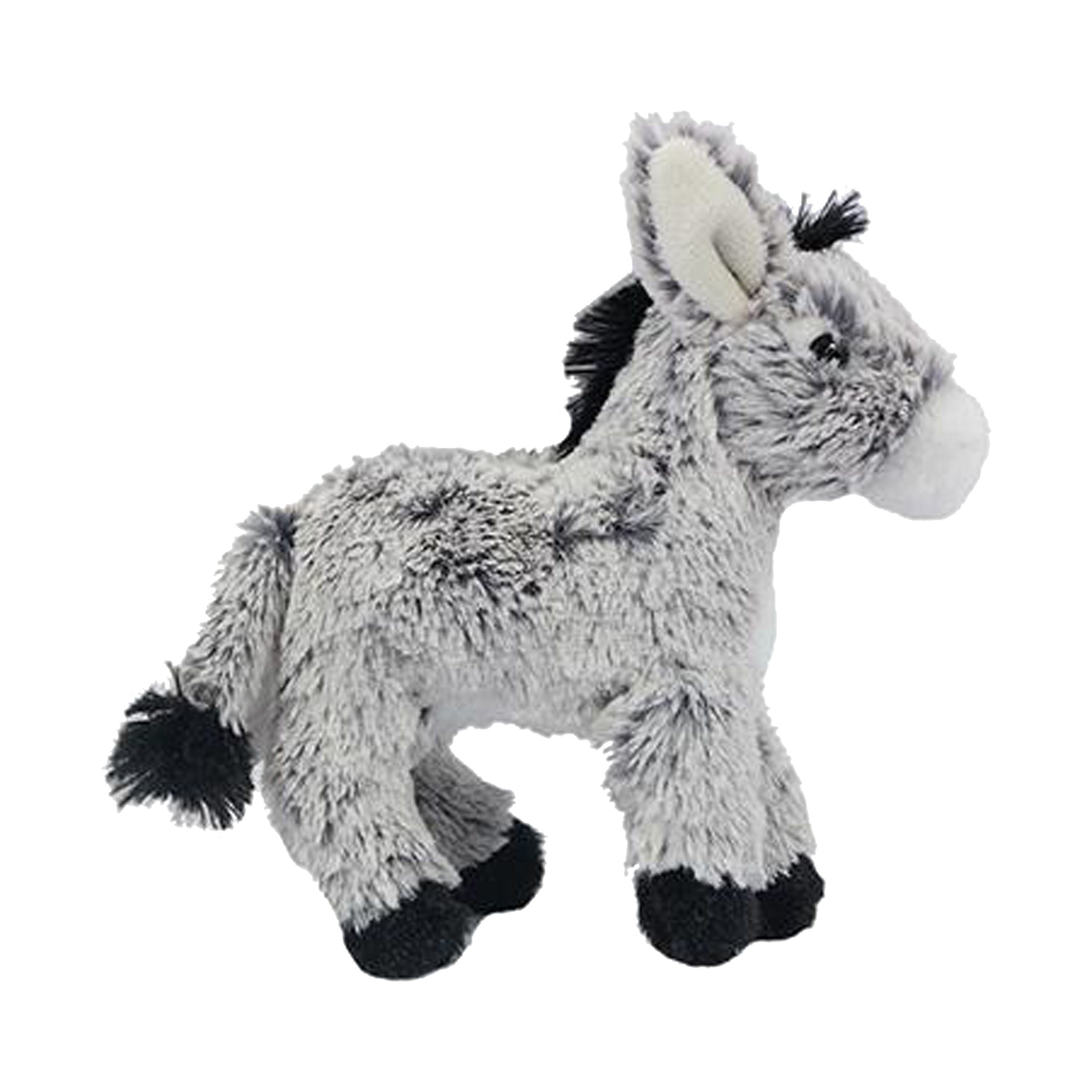 Knuffeldier ezel - pluche - grijs - 16 cm - dierenknuffel - Pluchen speelgoed
