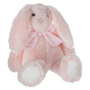 Konijn knuffel met strikje - zacht pluche - lichtroze - 30 cm - Pluchen speelgoed
