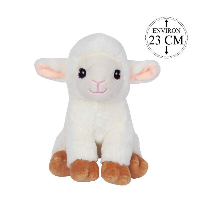 Lisa lammetje knuffel - zachte pluche - wit - 23 cm - Pluchen speelgoed