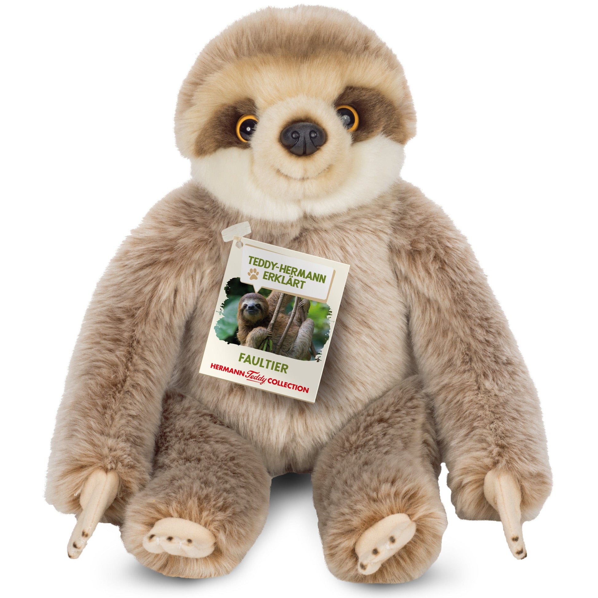 Luiaard knuffel - zachte pluche - grijs/bruin - 22 cm - Pluchen speelgoed