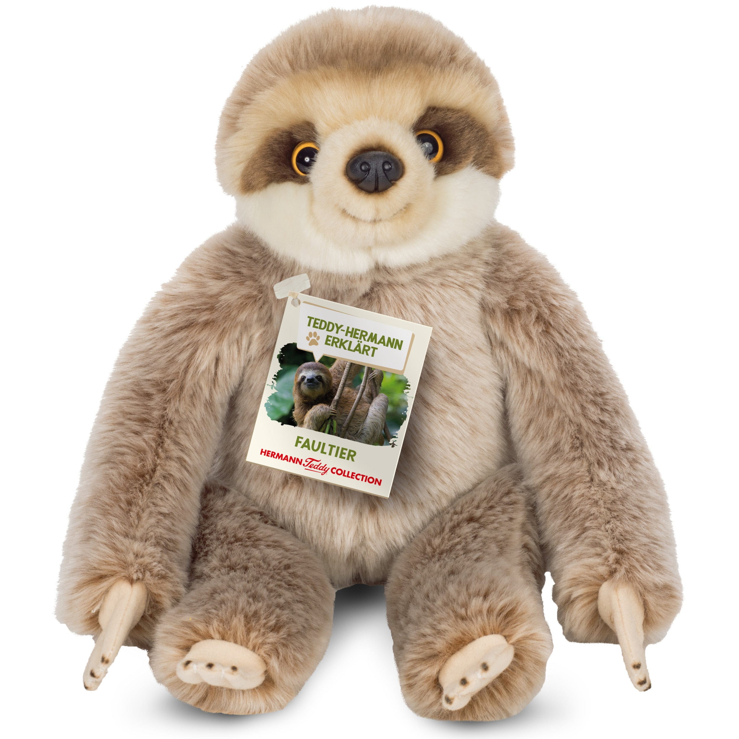 Luiaard knuffel - zachte pluche - grijs/bruin - 22 cm - Pluchen speelgoed