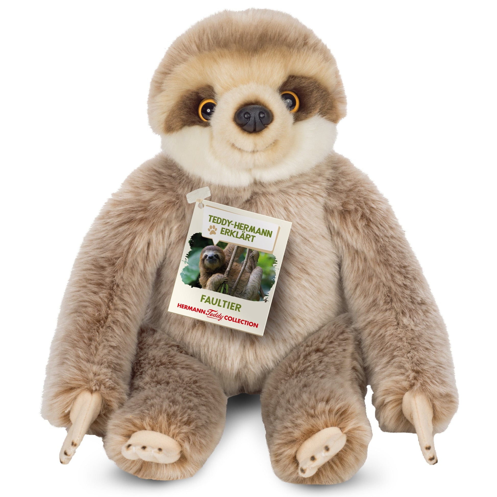 Luiaard knuffel - zachte pluche - grijs/bruin - 22 cm - Pluchen speelgoed