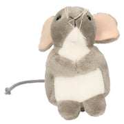 Muis knuffel - zachte pluche - grijs - 11 cm - Pluchen speelgoed