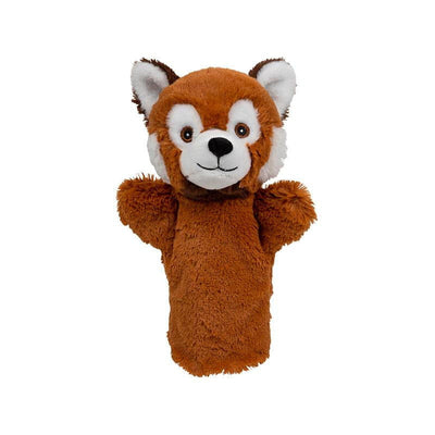 Nature Planet rode panda handpop - pluche - 24 cm - poppenkast