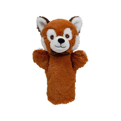 Nature Planet rode panda handpop - pluche - 24 cm - poppenkast