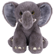 Olifant Leo knuffel - pluche - grijs - 23 cm - dierenknuffel - Pluchen speelgoed